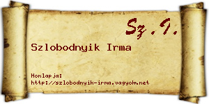 Szlobodnyik Irma névjegykártya